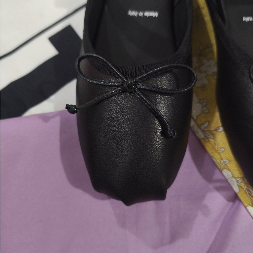 Miu Miu Black Leather Ballet Mules - Picture 3 of 8